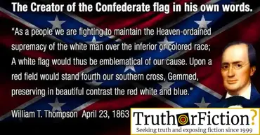 Did The Confederate Flag S Designer Call It A Symbol Of White