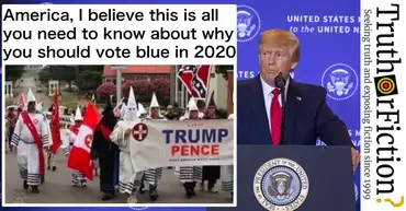 Does An Image Show The Ku Klux Klan Marching With A Trump Pence