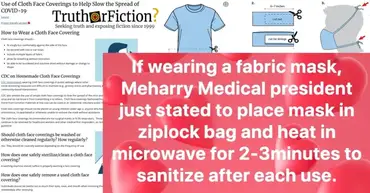 Did The President Of Meharry Medical Advise Sterilizing Cloth Face