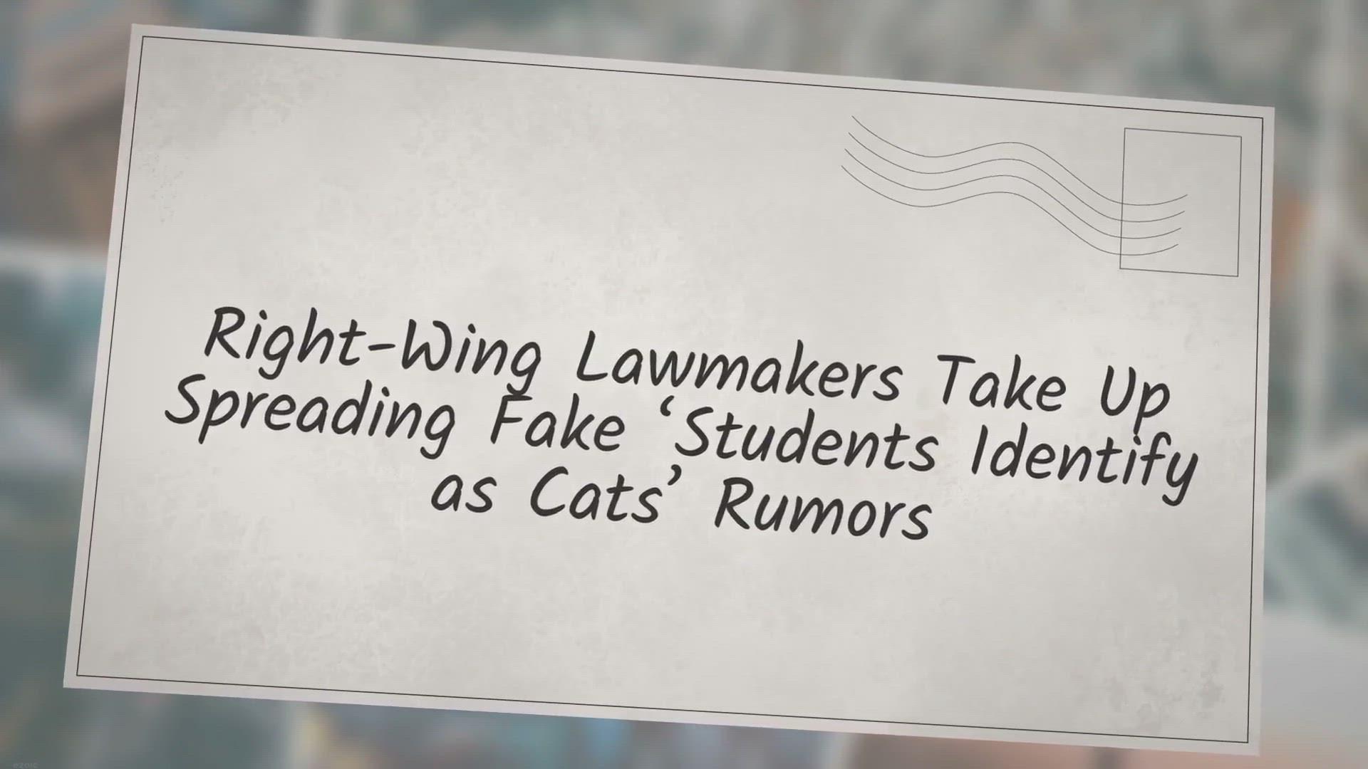 'Video thumbnail for Right-Wing Lawmakers Take Up Spreading Fake ‘Students Identify as Cats’ Rumors'