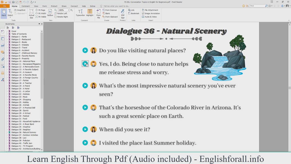 'Video thumbnail for English Conversation About Natural Scenery'