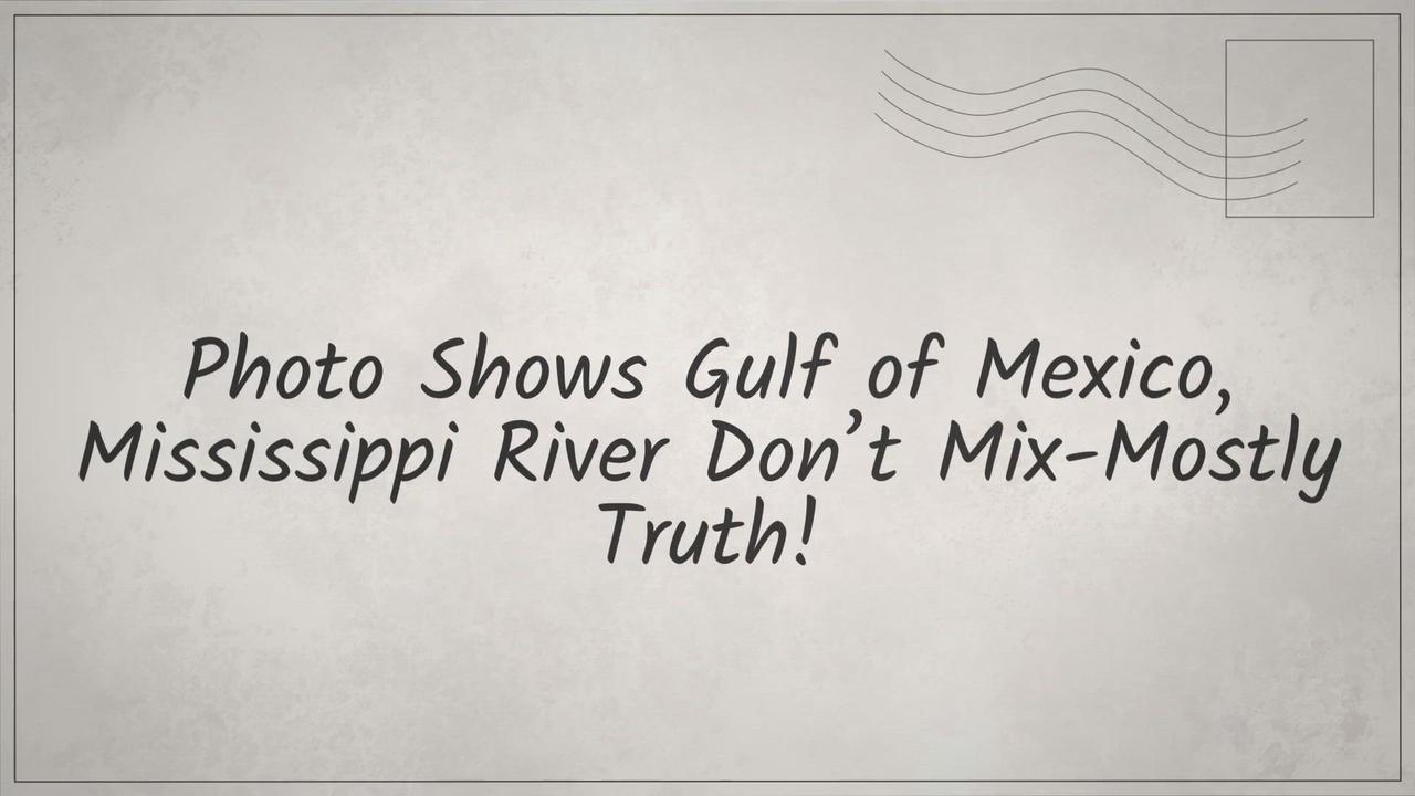 'Video thumbnail for Photo Shows Gulf of Mexico, Mississippi River Don’t Mix-Mostly Truth!'