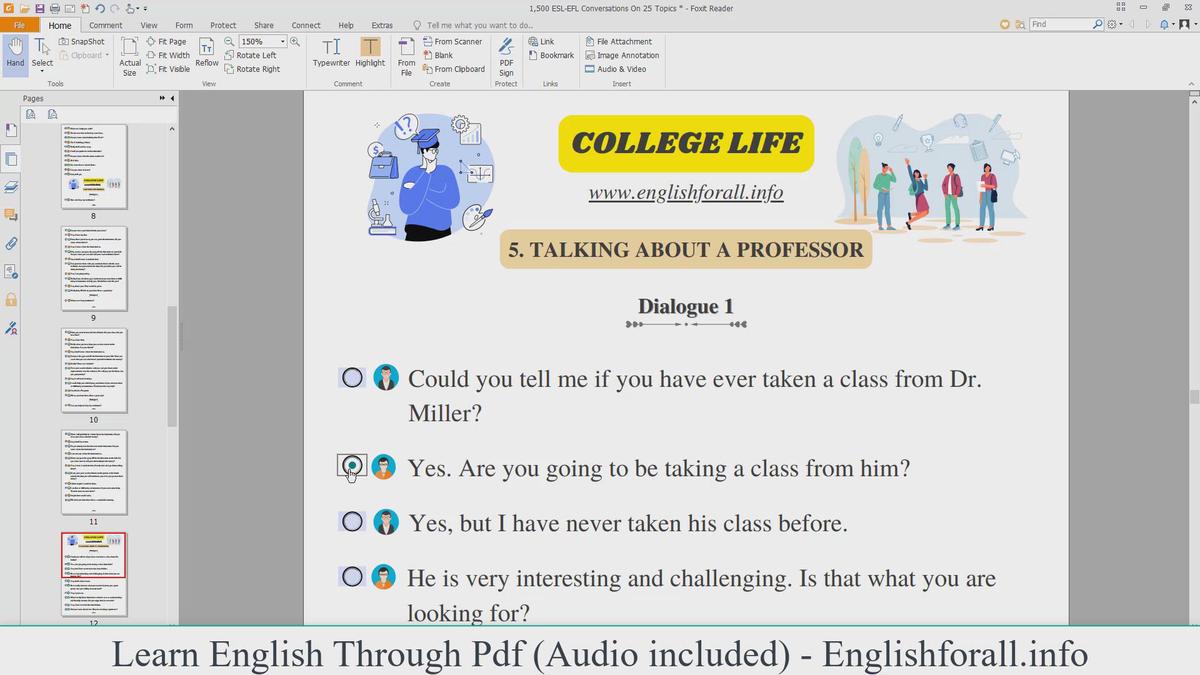 'Video thumbnail for English Conversation About COLLEGE LIFE - TALKING ABOUT A PROFESSOR'