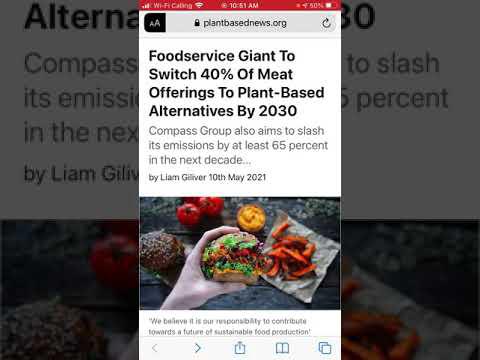 'Video thumbnail for Large Food Company to Cut Meat by 40% for Plant-based Meat Alternatives - Reduce Emissions'