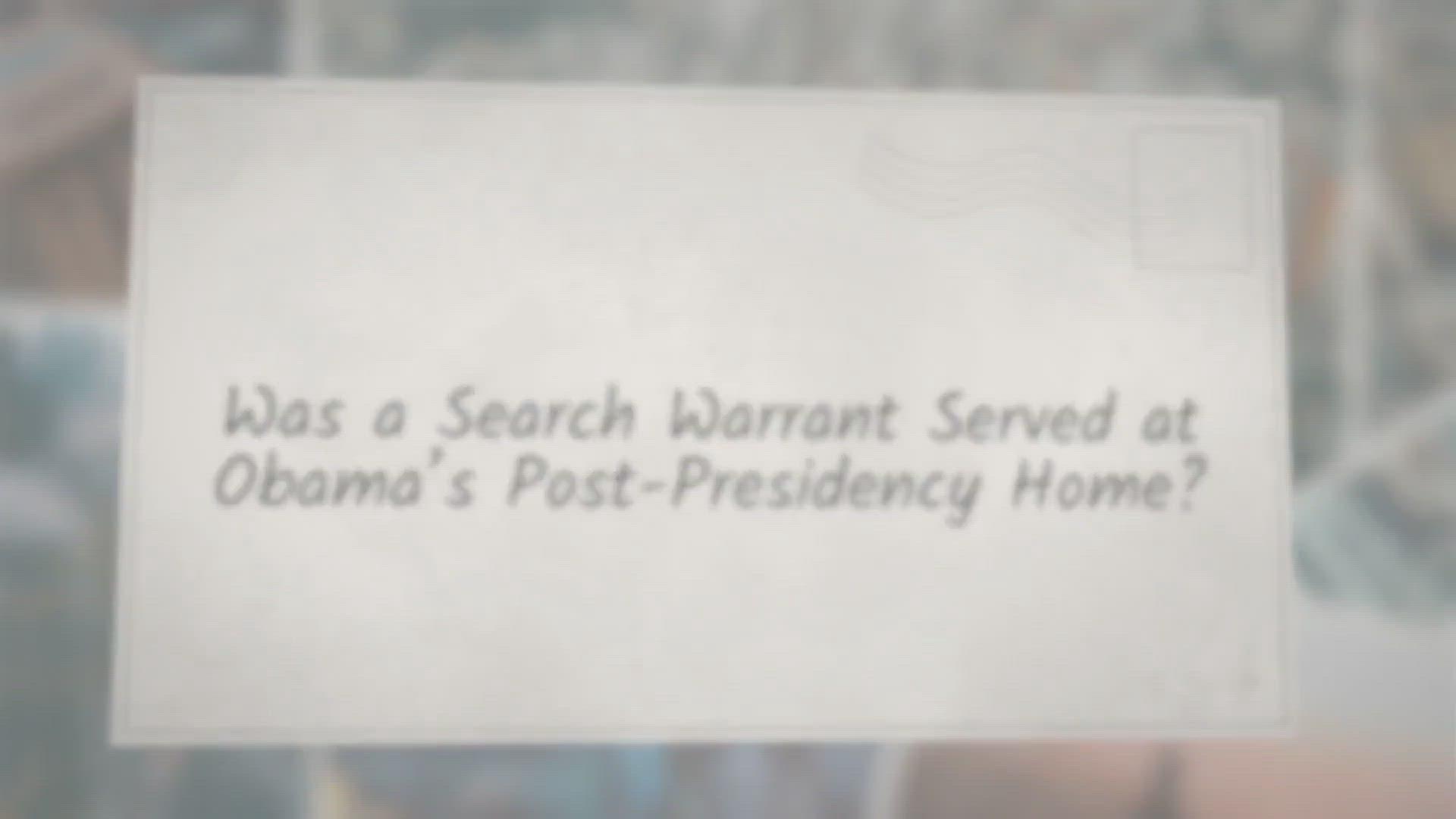 'Video thumbnail for Was a Search Warrant Served at Obama’s Post-Presidency Home?'