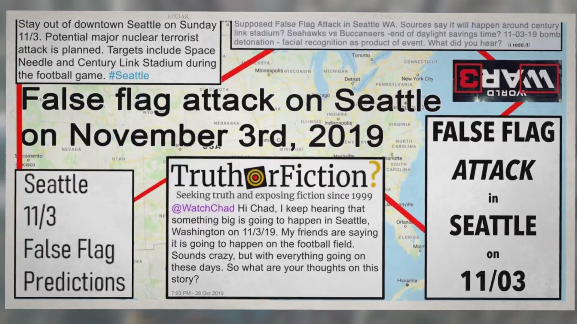 'Video thumbnail for Seattle November 3 2019 False Flag Attack Rumor'