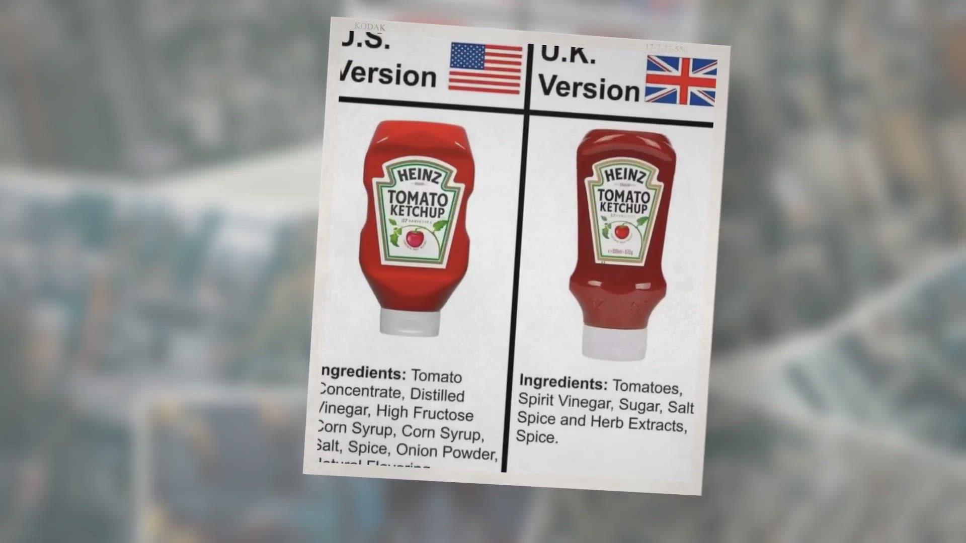 'Video thumbnail for Heinz Ketchup Ingredients, U.S. vs UK'