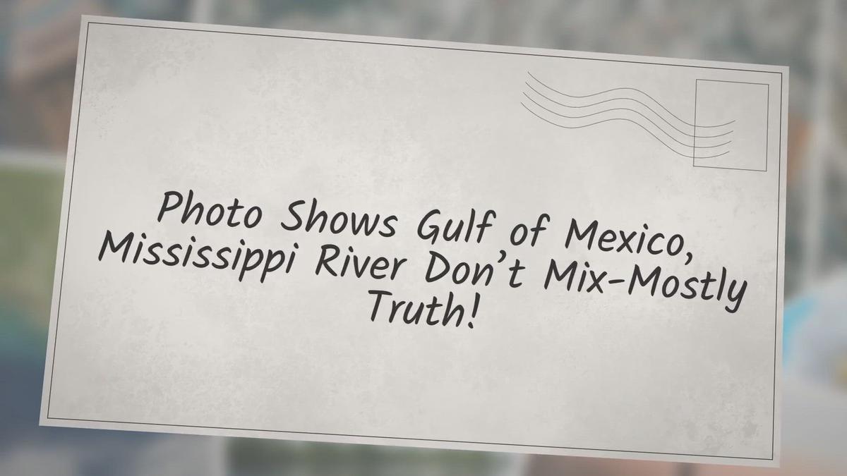 'Video thumbnail for Photo Shows Gulf of Mexico, Mississippi River Don’t Mix-Mostly Truth!'
