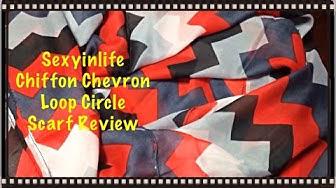 'Video thumbnail for Sexyinlife Chiffon Chevron Loop Circle Scarf Review'