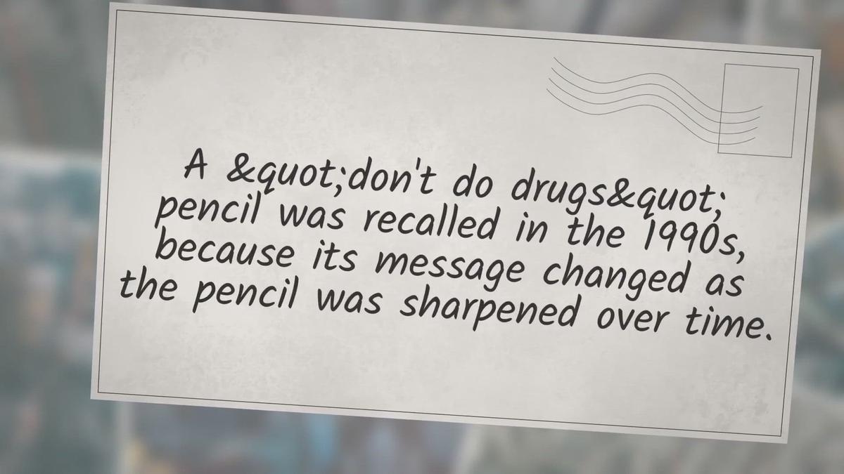'Video thumbnail for ‘Don’t Do Drugs’ Pencil'