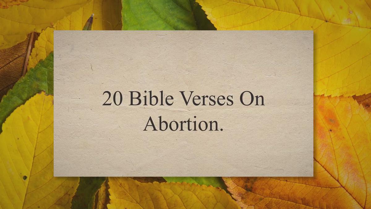 'Video thumbnail for Bible Verses On Abortion'