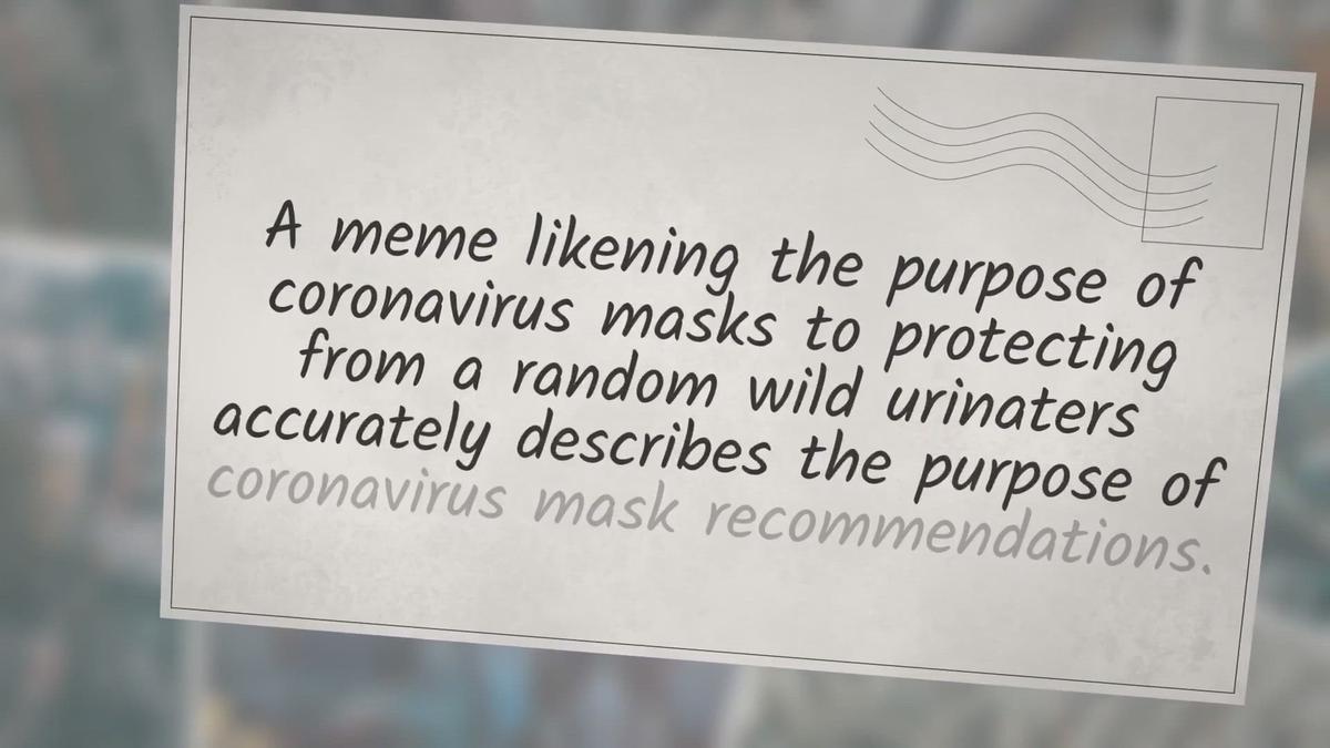 'Video thumbnail for ‘Wear Your Mask: The Urine Test’ Analogy Meme'