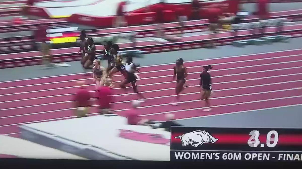 'Video thumbnail for Mary Beth Sant-Price beats Shericka Jackson of Jamaica'
