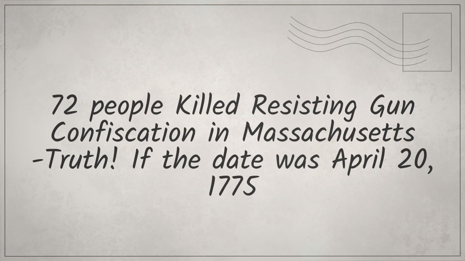 'Video thumbnail for 72 people Killed Resisting Gun Confiscation in Massachusetts -Truth! If the date was April 20, 1775'
