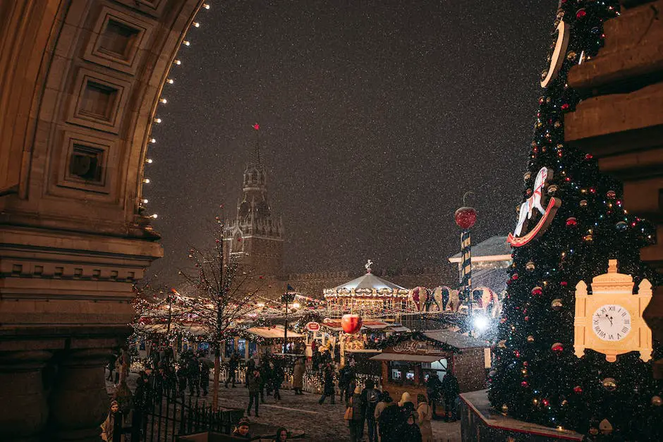 An image of a bustling Christmas market with people shopping and enjoying the festive atmosphere