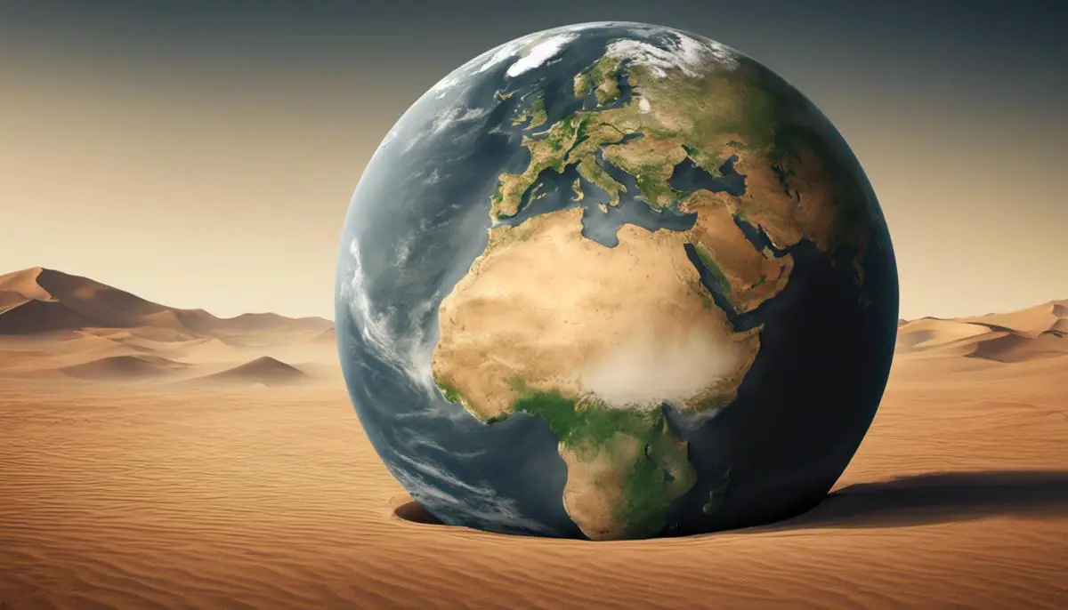 Illustration depicting Earth's oblate spheroid shape with flattened poles and bulging equator.