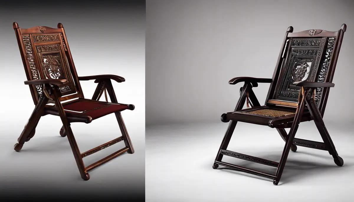 An image of a folding chair symbolizing historical significance and cultural evolution.