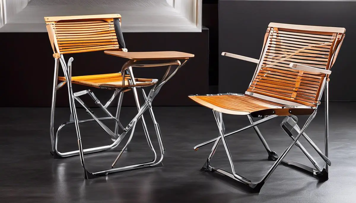 An image depicting folding chairs being used in various settings and highlighting their versatility.