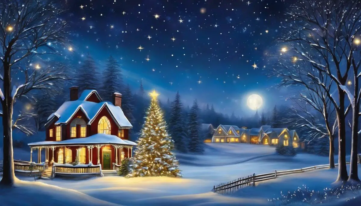 Image of a peaceful night with stars shining brightly, symbolizing the universal appeal of Silent Night carol